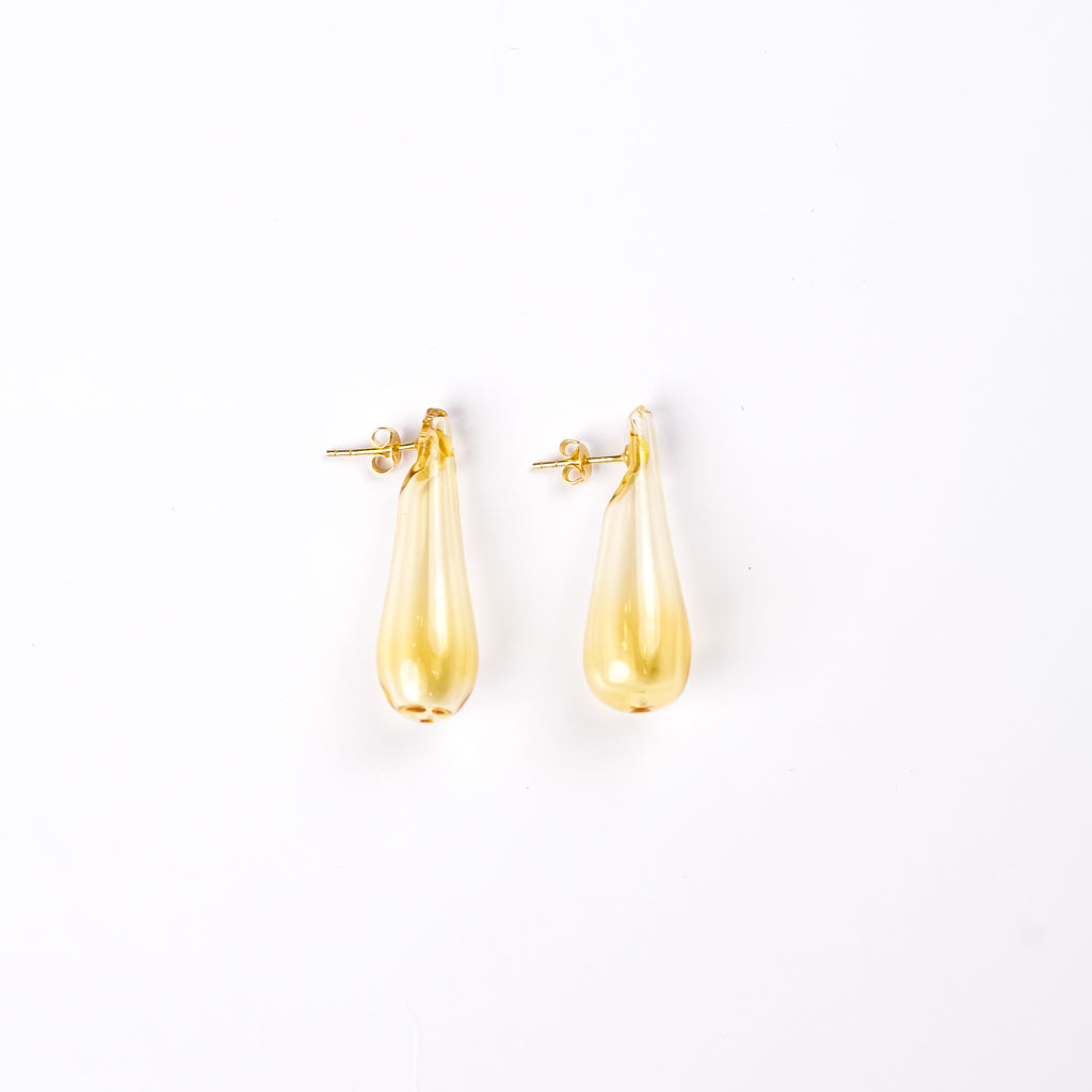 Tear Drop Studs in Yellow