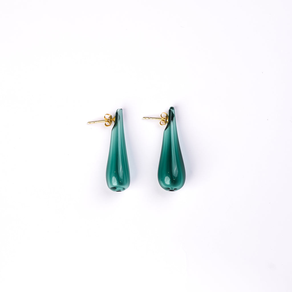 Tear Drop Studs in Teal