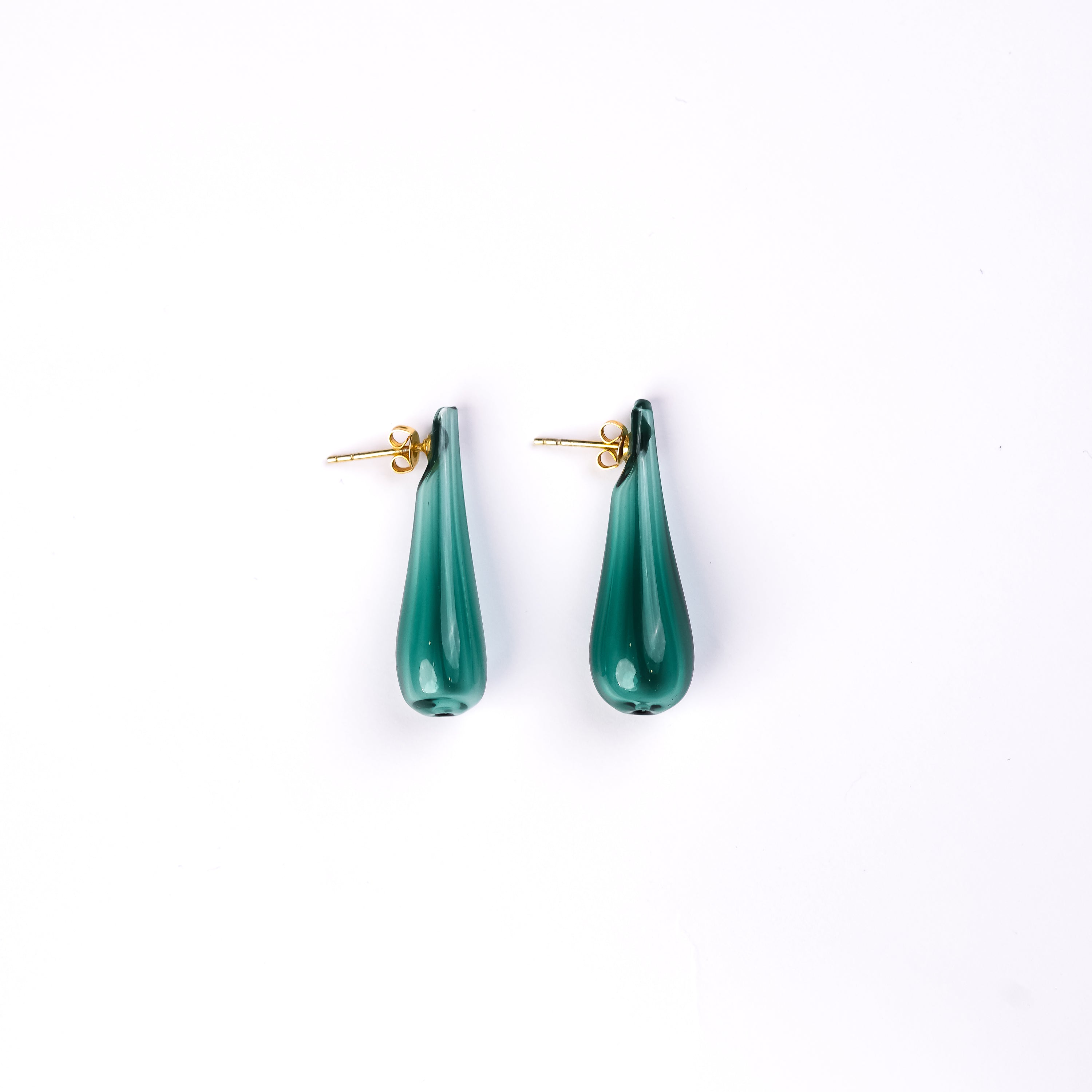 Tear Drop Studs in Teal