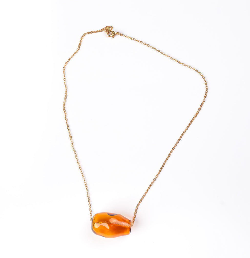 Sleek Bubble Chain in Amber