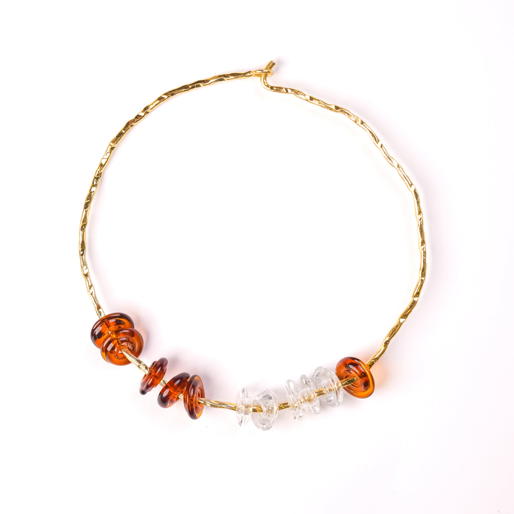 Beaded Choker in Amber
