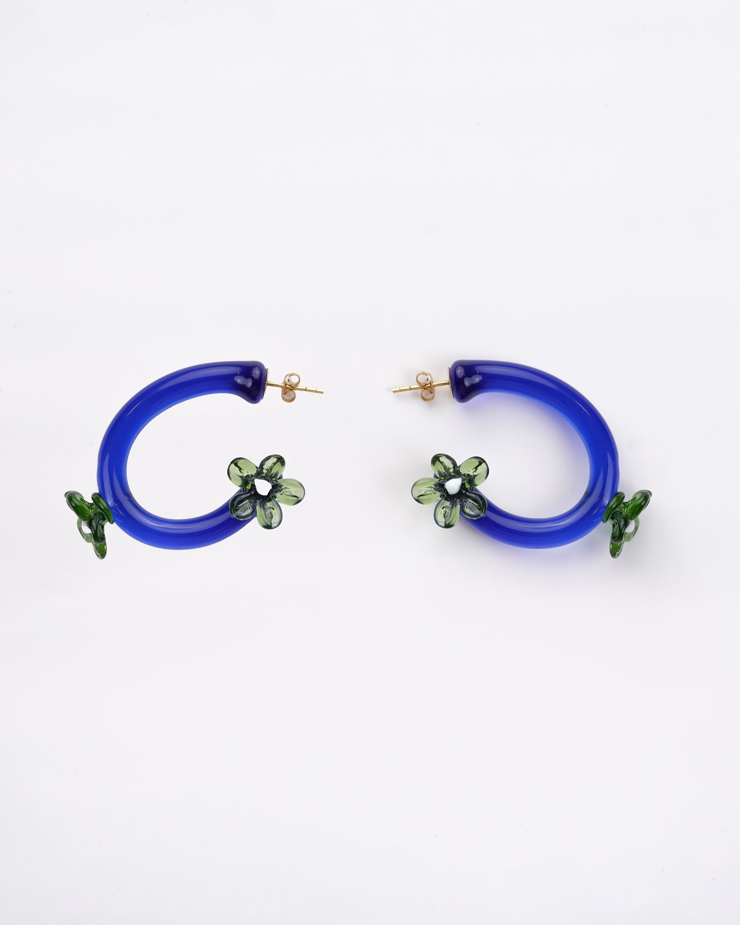 Curly Flower Hoop earrings