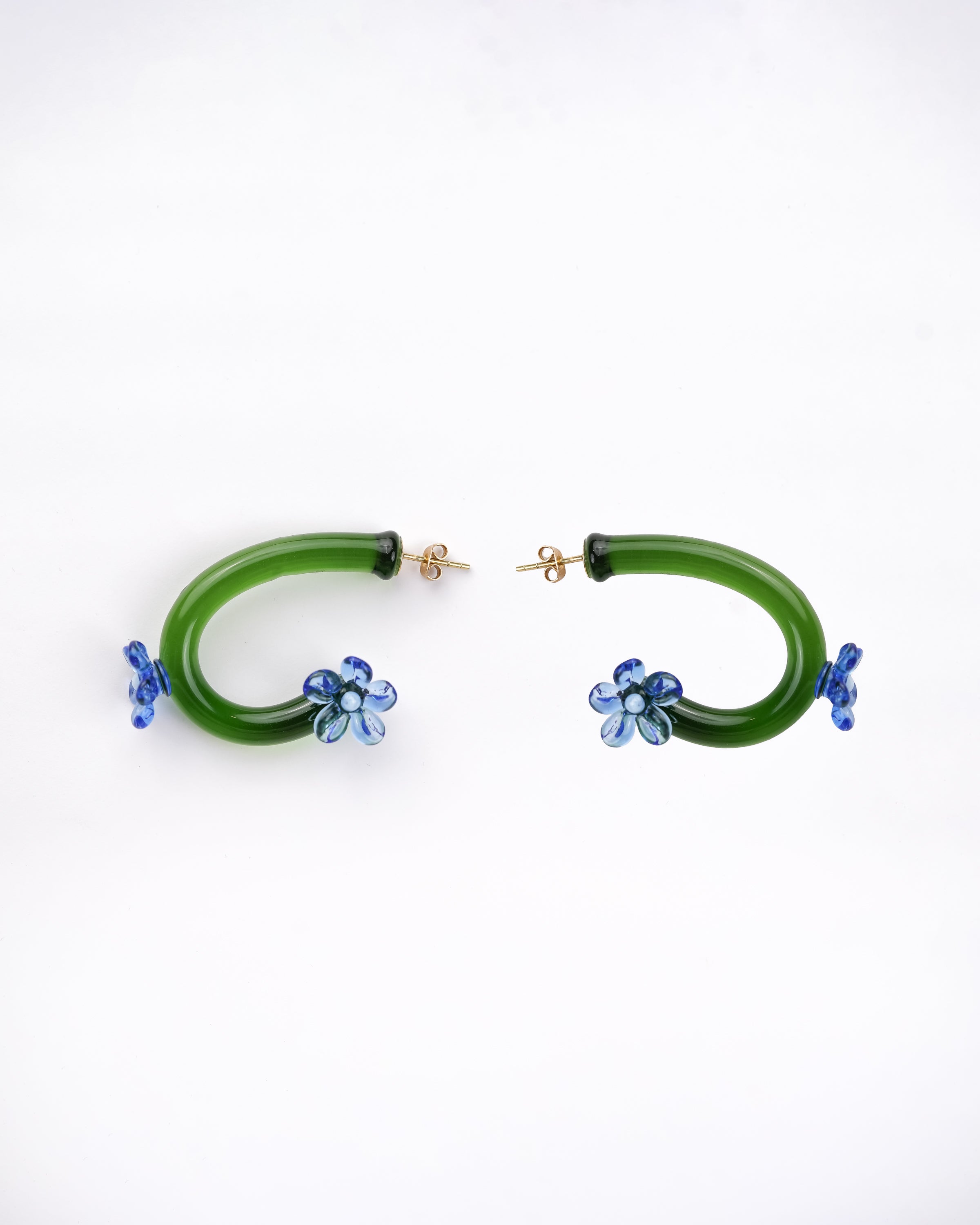 Curly Flower Hoop earrings